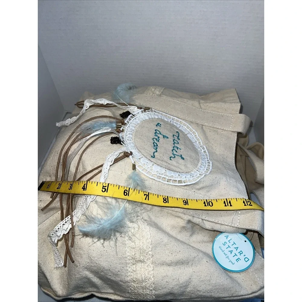 Altar'd State Catch a Dream Dreamcatcher & Feather Boho‎ Canvas Tote Bag NWT